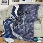 Personalised Geelong Cats Blanket Trippy Psychedelic Abstract Art Mascot Football Fans