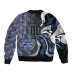 Personalised Geelong Cats Bomber Jacket Trippy Psychedelic Abstract Art Mascot Football Fans