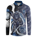 Personalised Geelong Cats Button Sweatshirt Trippy Psychedelic Abstract Art Mascot Football Fans