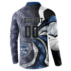Personalised Geelong Cats Button Sweatshirt Trippy Psychedelic Abstract Art Mascot Football Fans