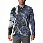 Personalised Geelong Cats Button Sweatshirt Trippy Psychedelic Abstract Art Mascot Football Fans