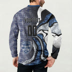 Personalised Geelong Cats Button Sweatshirt Trippy Psychedelic Abstract Art Mascot Football Fans