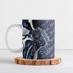 Personalised Geelong Cats Ceramic Mug Trippy Psychedelic Abstract Art Mascot Football Fans