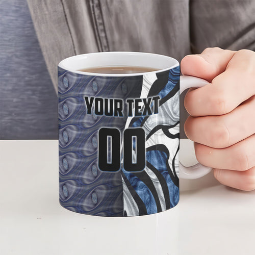 Personalised Geelong Cats Ceramic Mug Trippy Psychedelic Abstract Art Mascot Football Fans