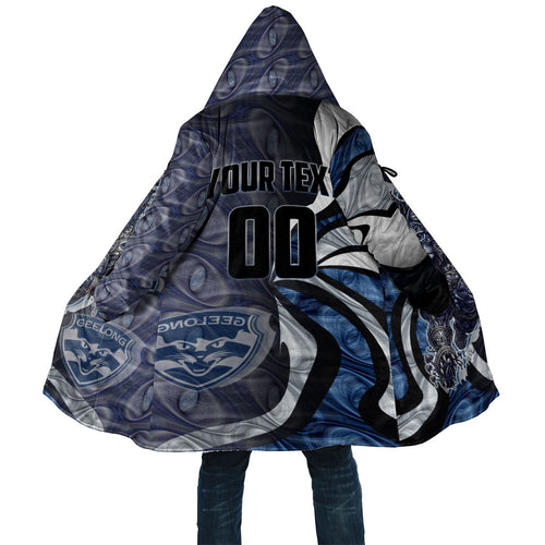 Personalised Geelong Cats Cloak Trippy Psychedelic Abstract Art Mascot Football Fans