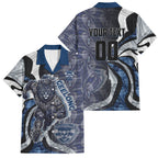Personalised Geelong Cats Family Matching Mermaid Dress and Hawaiian Shirt Trippy Psychedelic Abstract Art Mascot Football Fans