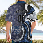 Personalised Geelong Cats Hawaiian Shirt Trippy Psychedelic Abstract Art Mascot Football Fans