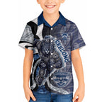 Personalised Geelong Cats Hawaiian Shirt Trippy Psychedelic Abstract Art Mascot Football Fans
