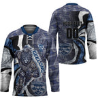 Personalised Geelong Cats Hockey Jersey Trippy Psychedelic Abstract Art Mascot Football Fans