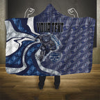 Personalised Geelong Cats Hooded Blanket Trippy Psychedelic Abstract Art Mascot Football Fans