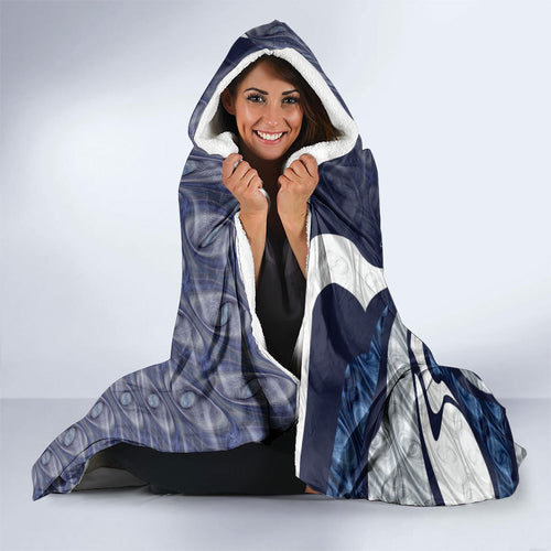 Personalised Geelong Cats Hooded Blanket Trippy Psychedelic Abstract Art Mascot Football Fans