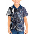 Personalised Geelong Cats Kid Hawaiian Shirt Trippy Psychedelic Abstract Art Mascot Football Fans