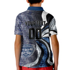 Personalised Geelong Cats Kid Polo Shirt Trippy Psychedelic Abstract Art Mascot Football Fans
