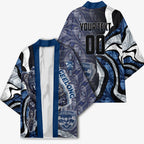Personalised Geelong Cats Kimono Trippy Psychedelic Abstract Art Mascot Football Fans