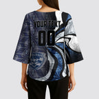 Personalised Geelong Cats Kimono Sleeve Blouse Trippy Psychedelic Abstract Art Mascot Football Fans