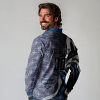 Personalised Geelong Cats Long Sleeve Polo Shirt Trippy Psychedelic Abstract Art Mascot Football Fans