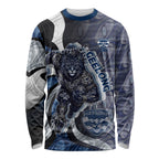 Personalised Geelong Cats Long Sleeve Shirt Trippy Psychedelic Abstract Art Mascot Football Fans