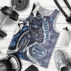 Personalised Geelong Cats Men Tank Top Trippy Psychedelic Abstract Art Mascot Football Fans
