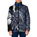 Personalised Geelong Cats Padded Jacket Trippy Psychedelic Abstract Art Mascot Football Fans
