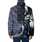 Personalised Geelong Cats Padded Jacket Trippy Psychedelic Abstract Art Mascot Football Fans