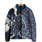 Personalised Geelong Cats Padded Jacket Trippy Psychedelic Abstract Art Mascot Football Fans