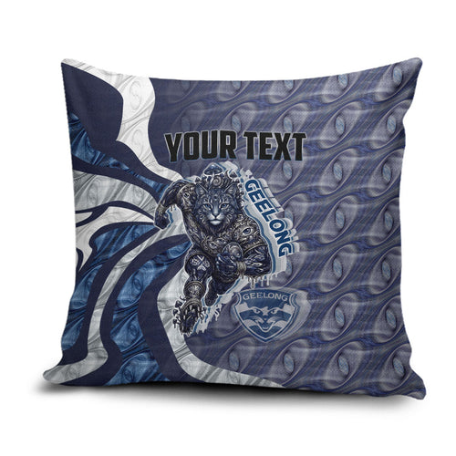 Personalised Geelong Cats Pillow Cover Trippy Psychedelic Abstract Art Mascot Football Fans
