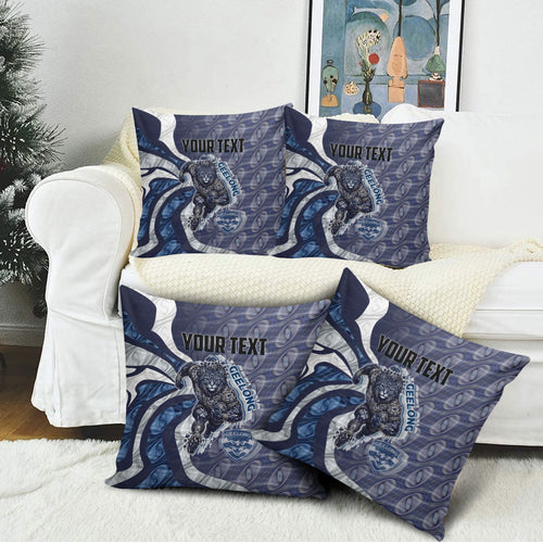Personalised Geelong Cats Pillow Cover Trippy Psychedelic Abstract Art Mascot Football Fans
