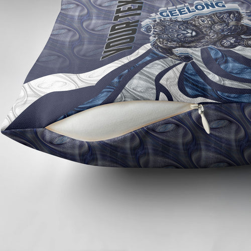 Personalised Geelong Cats Pillow Cover Trippy Psychedelic Abstract Art Mascot Football Fans