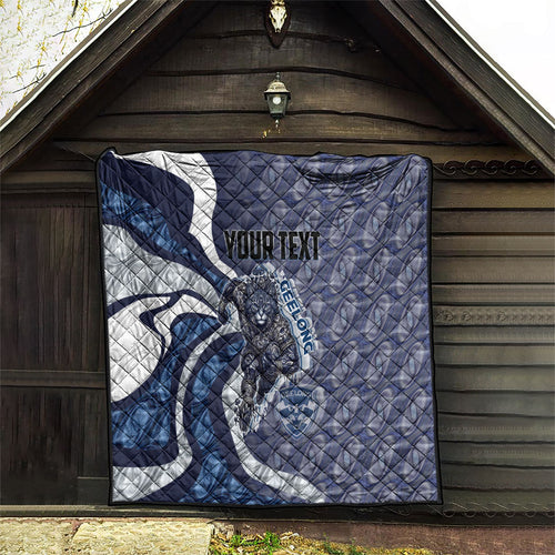 Personalised Geelong Cats Quilt Trippy Psychedelic Abstract Art Mascot Football Fans