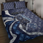 Personalised Geelong Cats Quilt Bed Set Trippy Psychedelic Abstract Art Mascot Football Fans