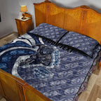 Personalised Geelong Cats Quilt Bed Set Trippy Psychedelic Abstract Art Mascot Football Fans