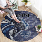 Personalised Geelong Cats Round Carpet Trippy Psychedelic Abstract Art Mascot Football Fans