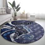 Personalised Geelong Cats Round Carpet Trippy Psychedelic Abstract Art Mascot Football Fans
