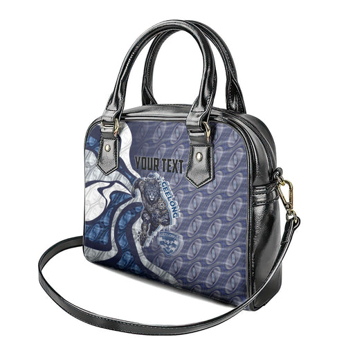 Personalised Geelong Cats Shoulder Handbag Trippy Psychedelic Abstract Art Mascot Football Fans