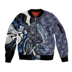 Personalised Geelong Cats Sleeve Zip Bomber Jacket Trippy Psychedelic Abstract Art Mascot Football Fans