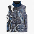 Personalised Geelong Cats Sleeveless Puffer Jacket Trippy Psychedelic Abstract Art Mascot Football Fans