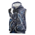 Personalised Geelong Cats Sleeveless Zip Hoodie Trippy Psychedelic Abstract Art Mascot Football Fans