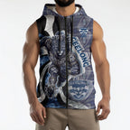 Personalised Geelong Cats Sleeveless Zip Hoodie Trippy Psychedelic Abstract Art Mascot Football Fans