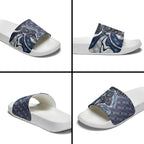 Personalised Geelong Cats Slide Sandals Trippy Psychedelic Abstract Art Mascot Football Fans