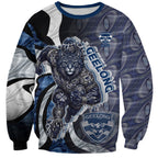 Personalised Geelong Cats Sweatshirt Trippy Psychedelic Abstract Art Mascot Football Fans