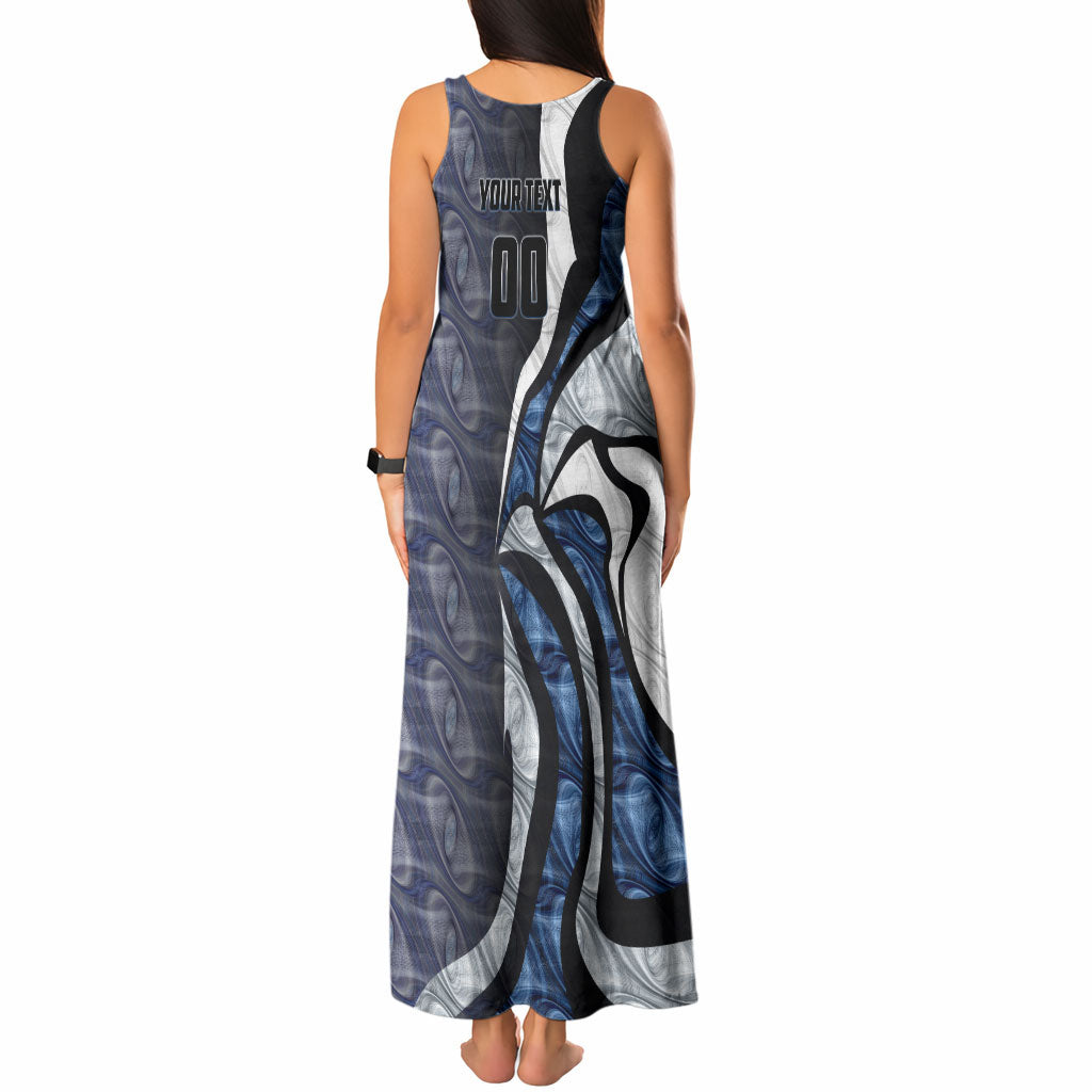 Personalised Geelong Cats Tank Maxi Dress Trippy Psychedelic Abstract Art Mascot Football Fans