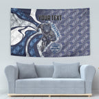Personalised Geelong Cats Tapestry Trippy Psychedelic Abstract Art Mascot Football Fans