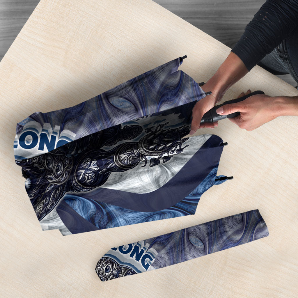 Personalised Geelong Cats Umbrella Trippy Psychedelic Abstract Art Mascot Football Fans
