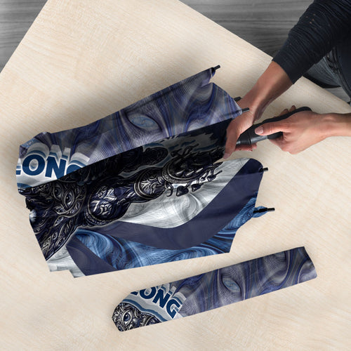 Personalised Geelong Cats Umbrella Trippy Psychedelic Abstract Art Mascot Football Fans