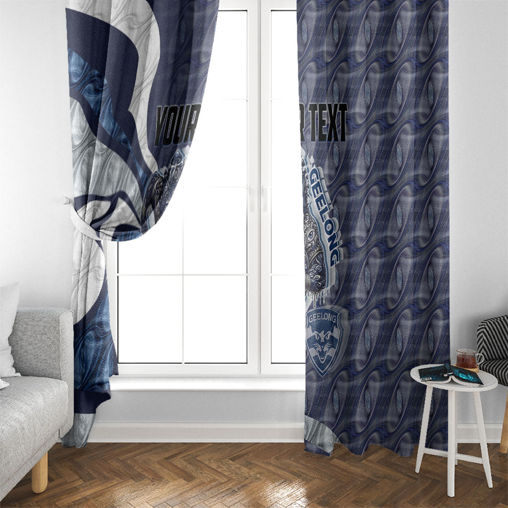 Personalised Geelong Cats Window Curtain Trippy Psychedelic Abstract Art Mascot Football Fans