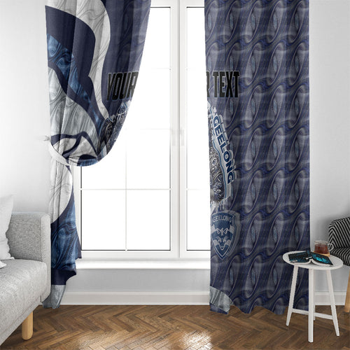 Personalised Geelong Cats Window Curtain Trippy Psychedelic Abstract Art Mascot Football Fans