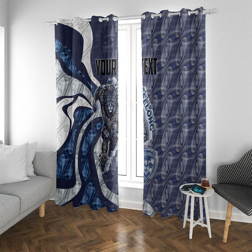 Personalised Geelong Cats Window Curtain Trippy Psychedelic Abstract Art Mascot Football Fans