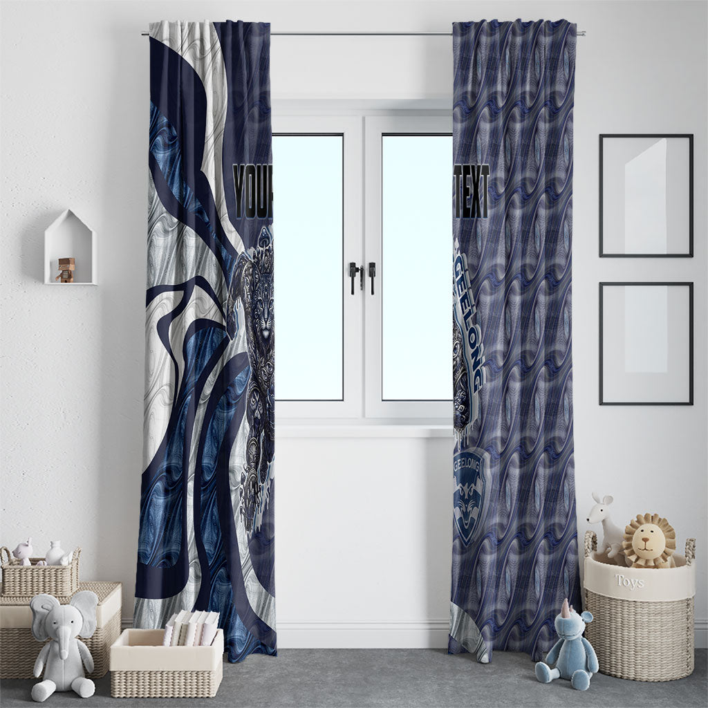 Personalised Geelong Cats Window Curtain Trippy Psychedelic Abstract Art Mascot Football Fans