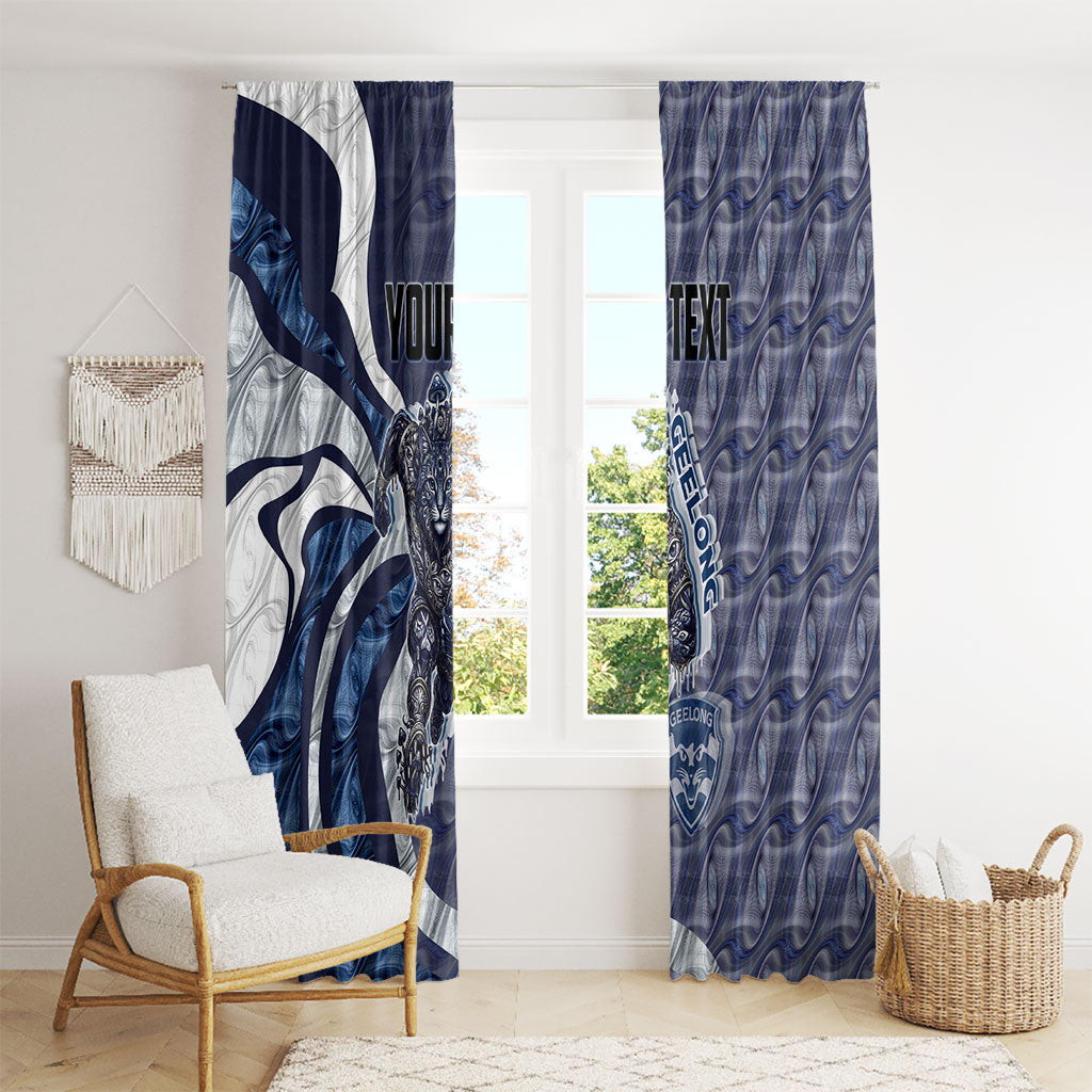 Personalised Geelong Cats Window Curtain Trippy Psychedelic Abstract Art Mascot Football Fans
