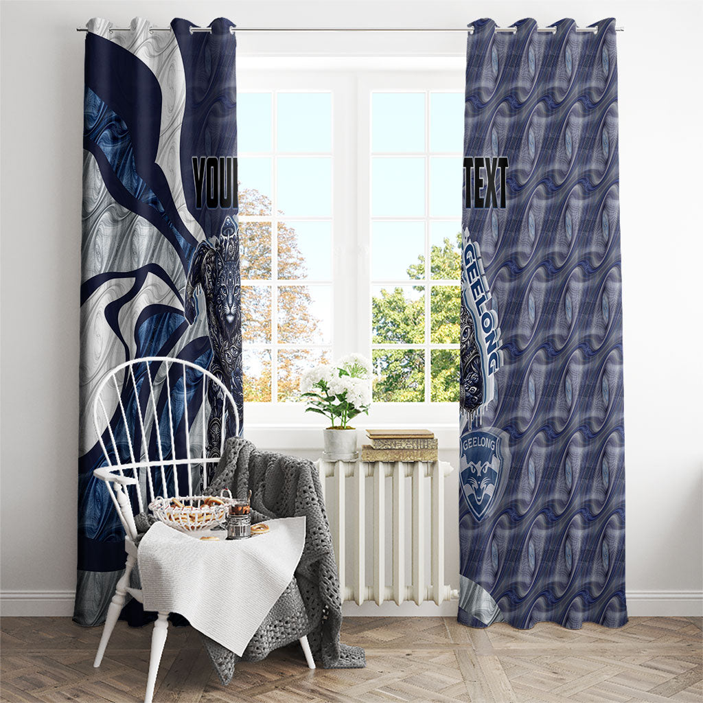 Personalised Geelong Cats Window Curtain Trippy Psychedelic Abstract Art Mascot Football Fans